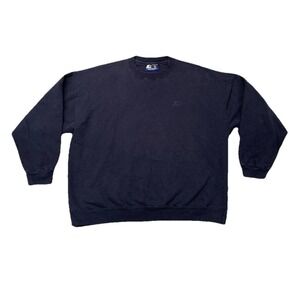 Vintage 90s Starter Pro80 Heavyweight Sweatshirt Men's  L Crewneck Navy Blank